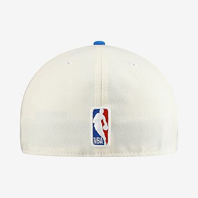 Men's New Era White/Blue Oklahoma City Thunder Chrome 59FIFTY Fitted Hat