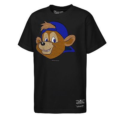 Youth Mitchell & Ness Black Chicago Cubs Big Face Mascot T-Shirt