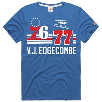 Unisex Homage VJ Edgecombe Royal Philadelphia 76ers Jersey Remix Tri-Blend T-Shirt