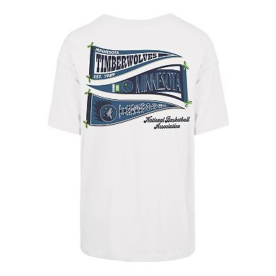 Women's '47 Cream Minnesota Timberwolves Bow and Banner Sadie T-Shirt