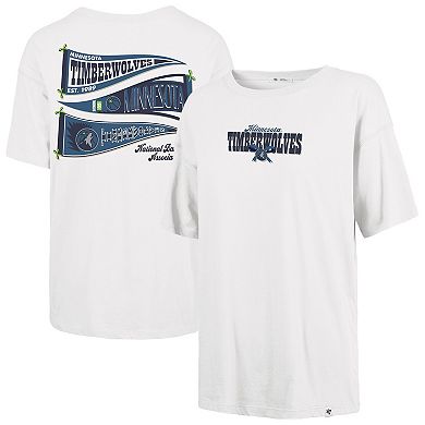 Women's '47 Cream Minnesota Timberwolves Bow and Banner Sadie T-Shirt