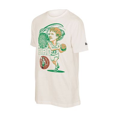 Men's New Era Larry Bird Cream Boston Celtics Player Graphic T-Shirt
