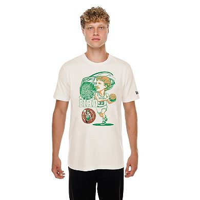 Men's New Era Larry Bird Cream Boston Celtics Player Graphic T-Shirt