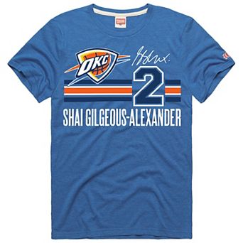 Unisex Homage Shai Gilgeous-Alexander Blue Oklahoma City Thunder Jersey Remix Tri-Blend T-Shirt