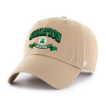 Men's '47 Khaki Boston Celtics Fast Break Chase Region Clean Up Adjustable Hat
