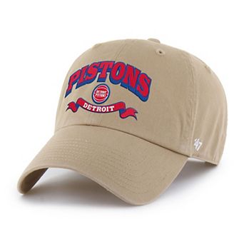 Men's '47 Khaki Detroit Pistons Fast Break Chase Region Clean Up Adjustable Hat