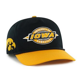 Youth '47 Black Iowa Hawkeyes Frame Out Hitch Rope Adjustable Hat