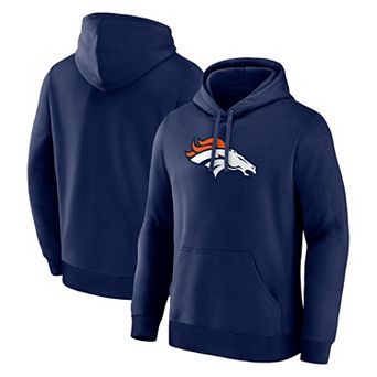Men's Logo Athletic Navy Denver Broncos Primary Logo Hoodie