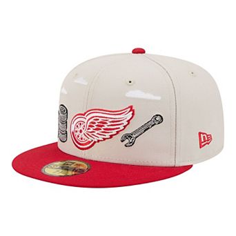 Men's New Era Tan/Red Detroit Red Wings Localized City Icon 59FIFTY Fitted Hat