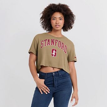 Women's Nike Tan Stanford Cardinal Athletic Prep Arch Dri-FIT Cropped T-Shirt