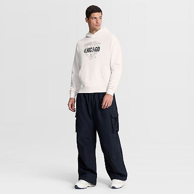 Men's Fanatics Cream Chicago Bears Oversized Type Play Location Hoodie