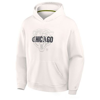 Men's Fanatics Cream Chicago Bears Oversized Type Play Location Hoodie