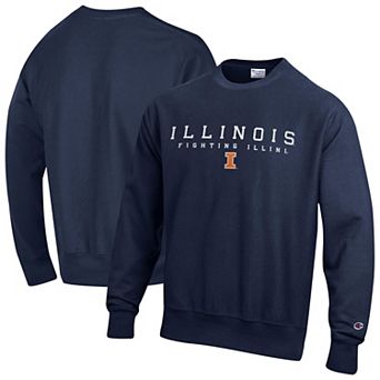 Men's Champion Navy Illinois Fighting Illini Relentless Reverse Weave Sweatshirt