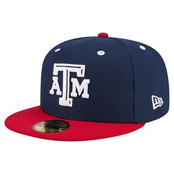 Men's New Era Navy/Red Texas A&M Aggies On-Field Baseball Fitted Hat