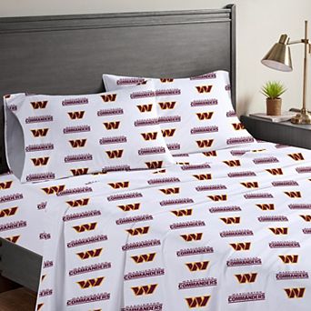 Pegasus Washington Commanders Four-Piece Queen Sheet Set