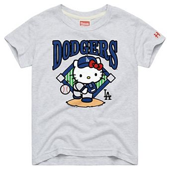 Youth Homage Ash Los Angeles Dodgers Hello Kitty x MLB Tri-Blend T-Shirt