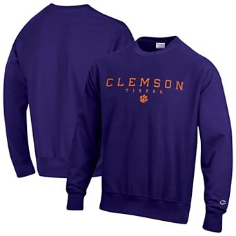 Men's Champion Purple Clemson Tigers Relentless Reverse Weave Sweatshirt