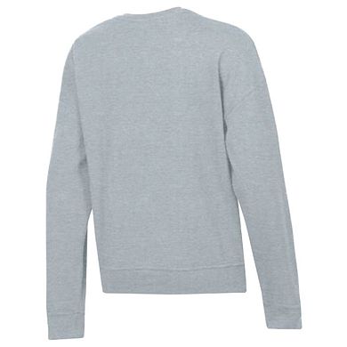 Women's Champion Heather Gray Maryland Terrapins Academic Crest Powerblend Crewneck Sweatshirt