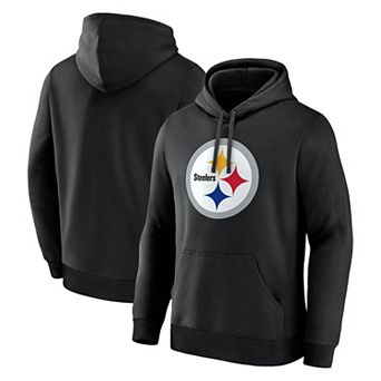 Men's Logo Athletic Black Pittsburgh Steelers Primary Logo Hoodie