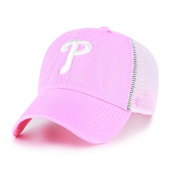 Women's '47 Pink Philadelphia Phillies Summer Fun Trucker Clean Up Adjustable Hat