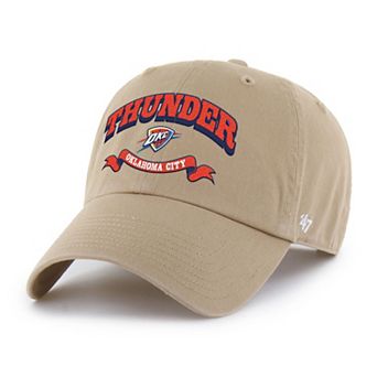 Men's '47 Khaki Oklahoma City Thunder Fast Break Chase Region Clean Up Adjustable Hat
