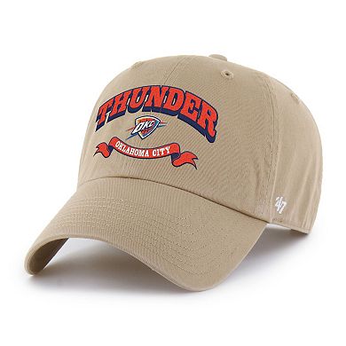 Men's '47 Khaki Oklahoma City Thunder Fast Break Chase Region Clean Up Adjustable Hat
