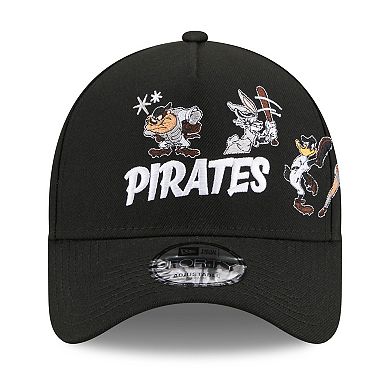 Youth New Era Black Pittsburgh Pirates Looney Tunes A-Frame 9FORTY Adjustable Hat