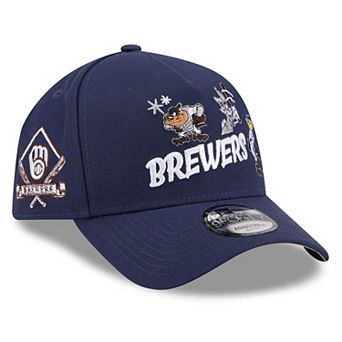 Youth New Era Navy Milwaukee Brewers Looney Tunes A-Frame 9FORTY Adjustable Hat