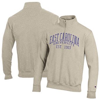 Men's Champion Cream ECU Pirates Established Date Quarter-Zip Pullover