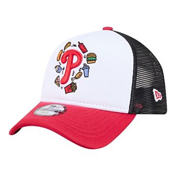 Youth New Era White/Red Philadelphia Phillies Food A-Frame 9FORTY Trucker Adjustable Hat
