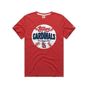 Men's Homage Red St. Louis Cardinals MLB x Topps Baseball The Real One Tri-Blend T-Shirt