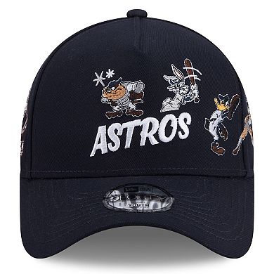 Youth New Era Navy Houston Astros Looney Tunes A-Frame 9FORTY Adjustable Hat