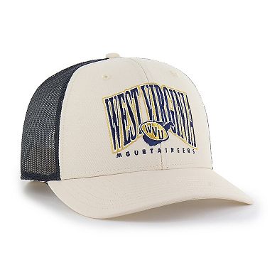 Men's '47 Natural West Virginia Mountaineers Drawbridge Trucker Adjustable Hat