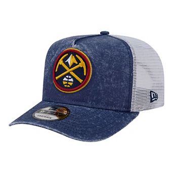 Men's New Era Navy/White Denver Nuggets Washed Meshback 9FIFTY Adjustable Hat