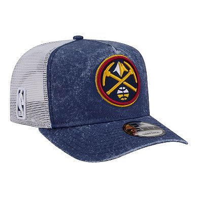 Men's New Era Navy/White Denver Nuggets Washed Meshback 9FIFTY Adjustable Hat