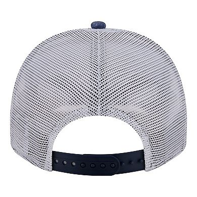 Men's New Era Navy/White Denver Nuggets Washed Meshback 9FIFTY Adjustable Hat