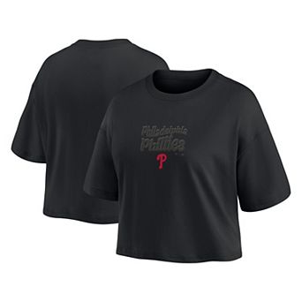 Women's Fanatics Philadelphia Phillies Blackout Wave Cropped Top
