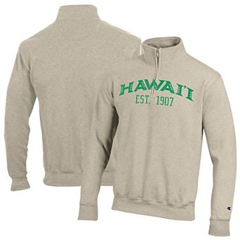Men's Champion Cream Hawaii Rainbow Warriors Established Date Quarter-Zip Pullover