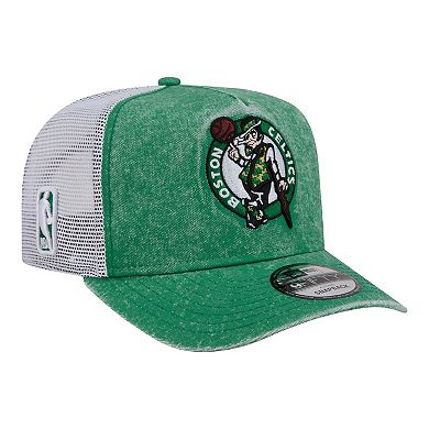 Men's New Era Kelly Green/White Boston Celtics Washed Meshback 9FIFTY Adjustable Hat
