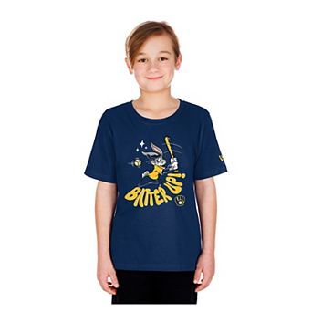 Youth New Era Navy Milwaukee Brewers Looney Tunes T-Shirt