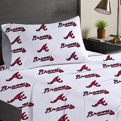Pegasus Atlanta Braves Three-Piece Twin Sheet Set