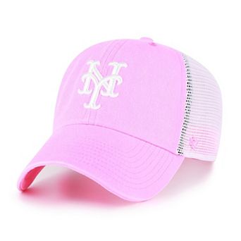 Women's '47 Pink New York Mets Summer Fun Trucker Clean Up Adjustable Hat