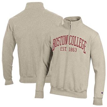 Men's Champion Cream Boston College Eagles Established Date Quarter-Zip Pullover