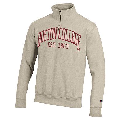 Men's Champion Cream Boston College Eagles Established Date Quarter-Zip Pullover