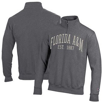 Men's Champion Heather Gray Florida A&M Rattlers Established Date Quarter-Zip Pullover