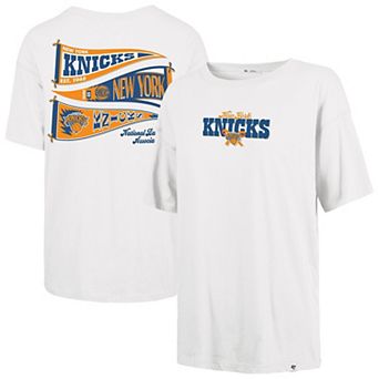 Women's '47 Cream New York Knicks Bow and Banner Sadie T-Shirt