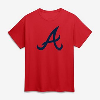 Men's Logo Athletic Red Atlanta Braves Official Logo T-Shirt