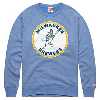 Men's Homage Powder Blue Milwaukee Brewers Cooperstown Collection Crewneck Sweatshirt