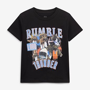 Youth Stadium Essentials Black Oklahoma City Thunder Mascot Crossroads T-Shirt