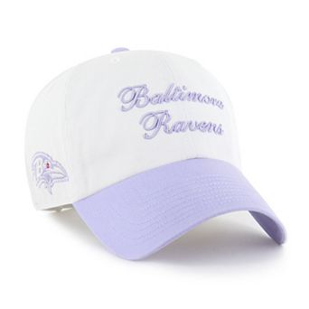 Women's '47 White Baltimore Ravens Gelato Two-Tone Clean Up Adjustable Hat